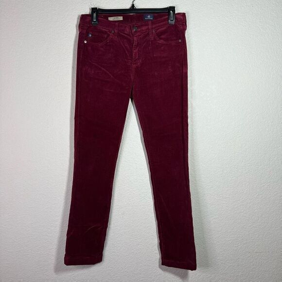 Adriano Goldschmied The Prima Red Mid Rise Cigarette Leg Corduroy Skinny Sz 27R - Picture 2 of 10